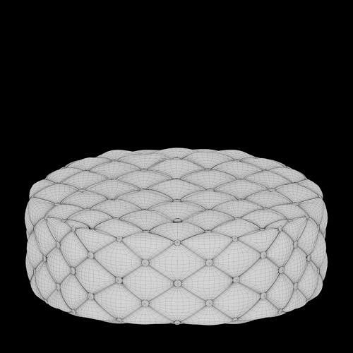Round tufted ottoman 3D model 5