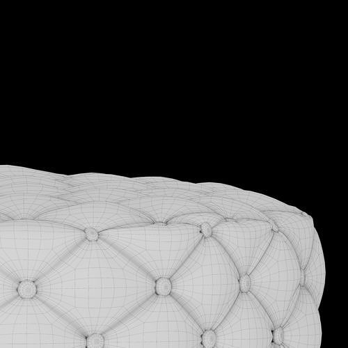 Round tufted ottoman 3D model 7