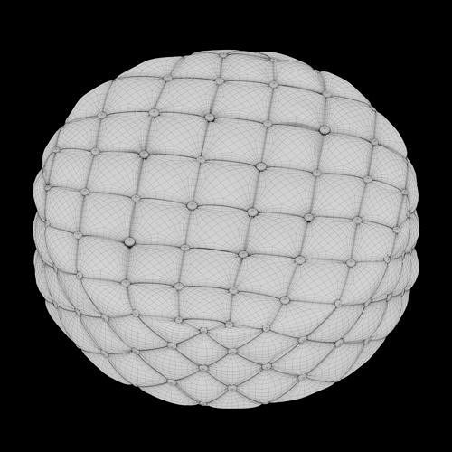 Round tufted ottoman 3D model 6