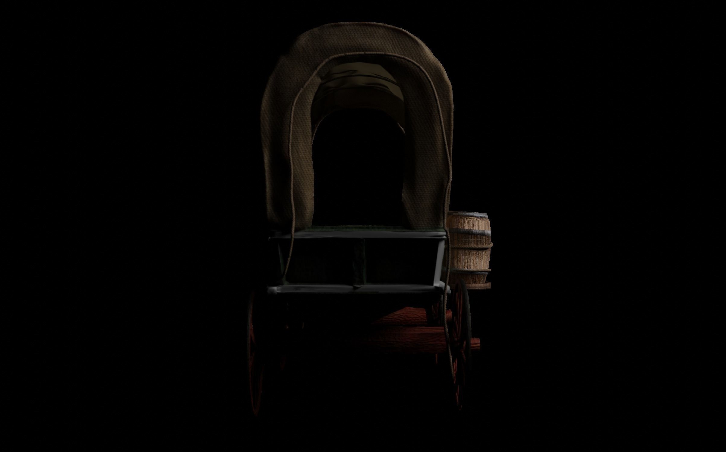 Western Wagon 3D model_3