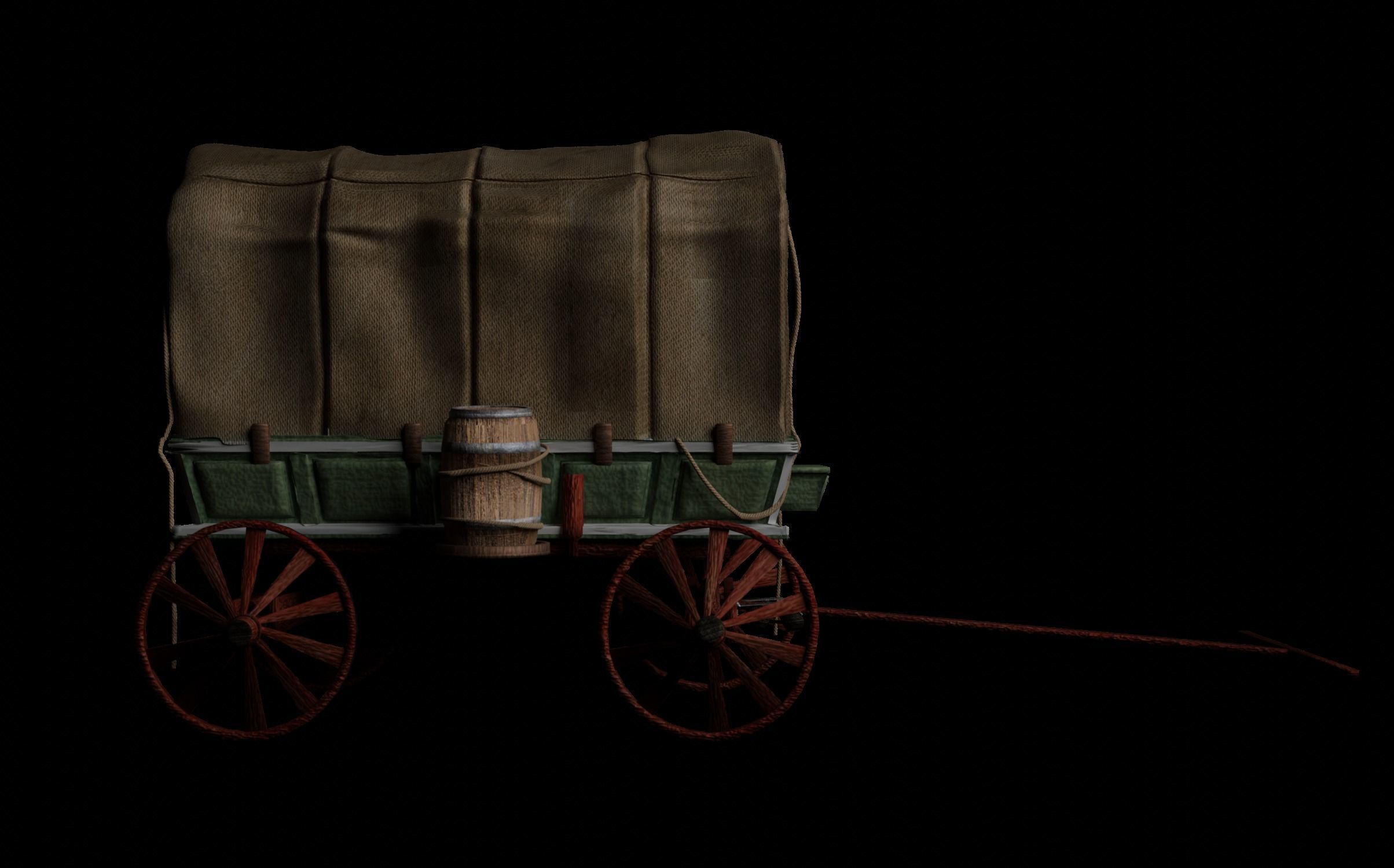 Western Wagon 3D model_5