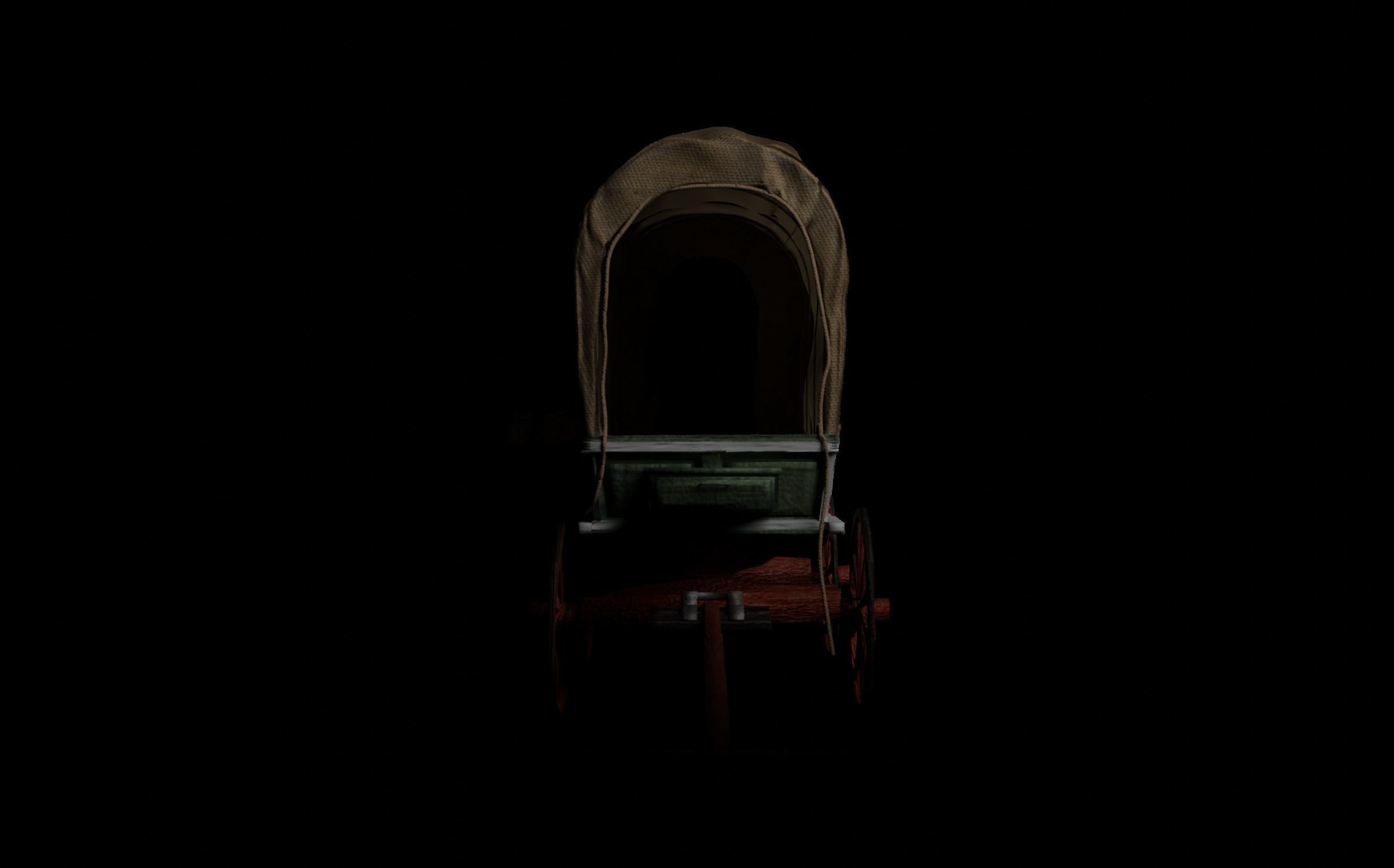 Western Wagon 3D model_4