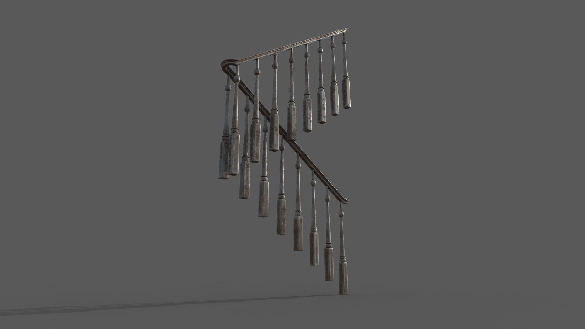 Wood Stairs 3D model_3