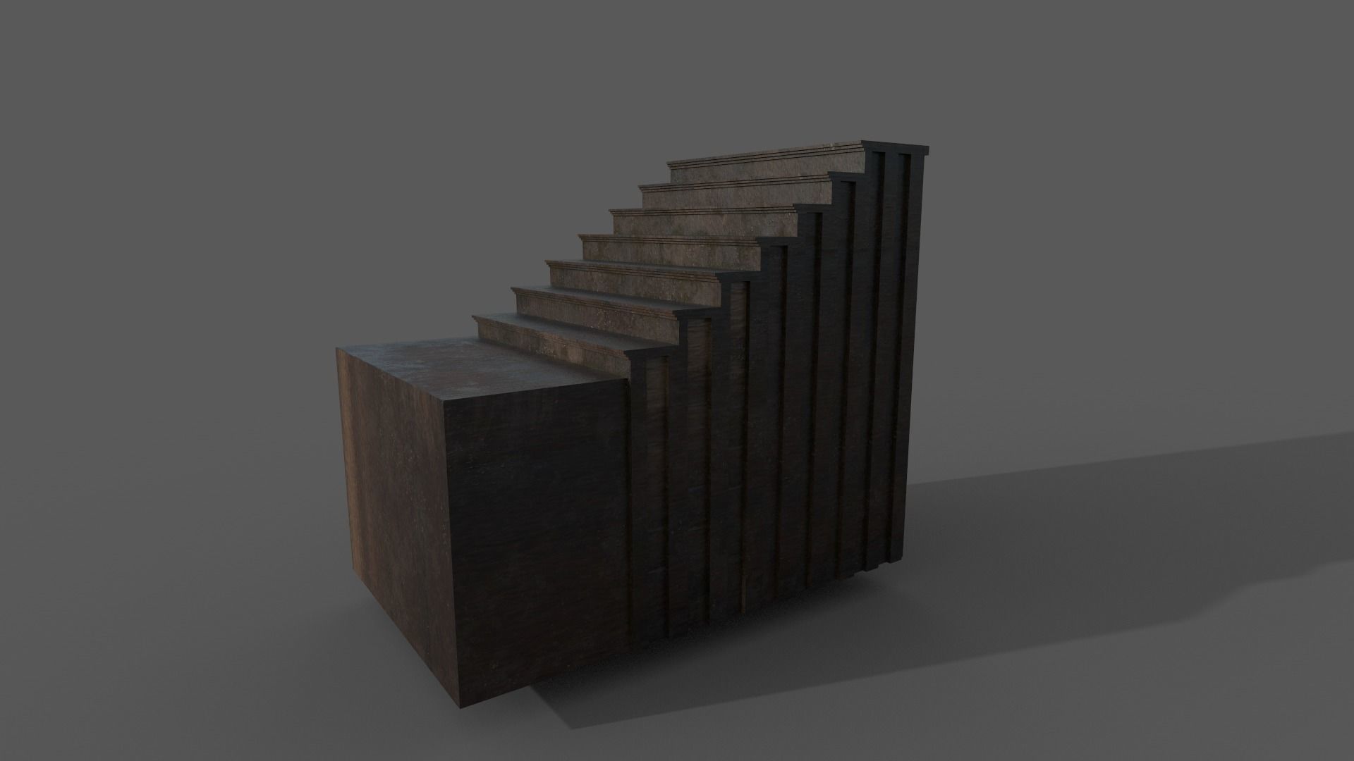 Wood Stairs 3D model_5