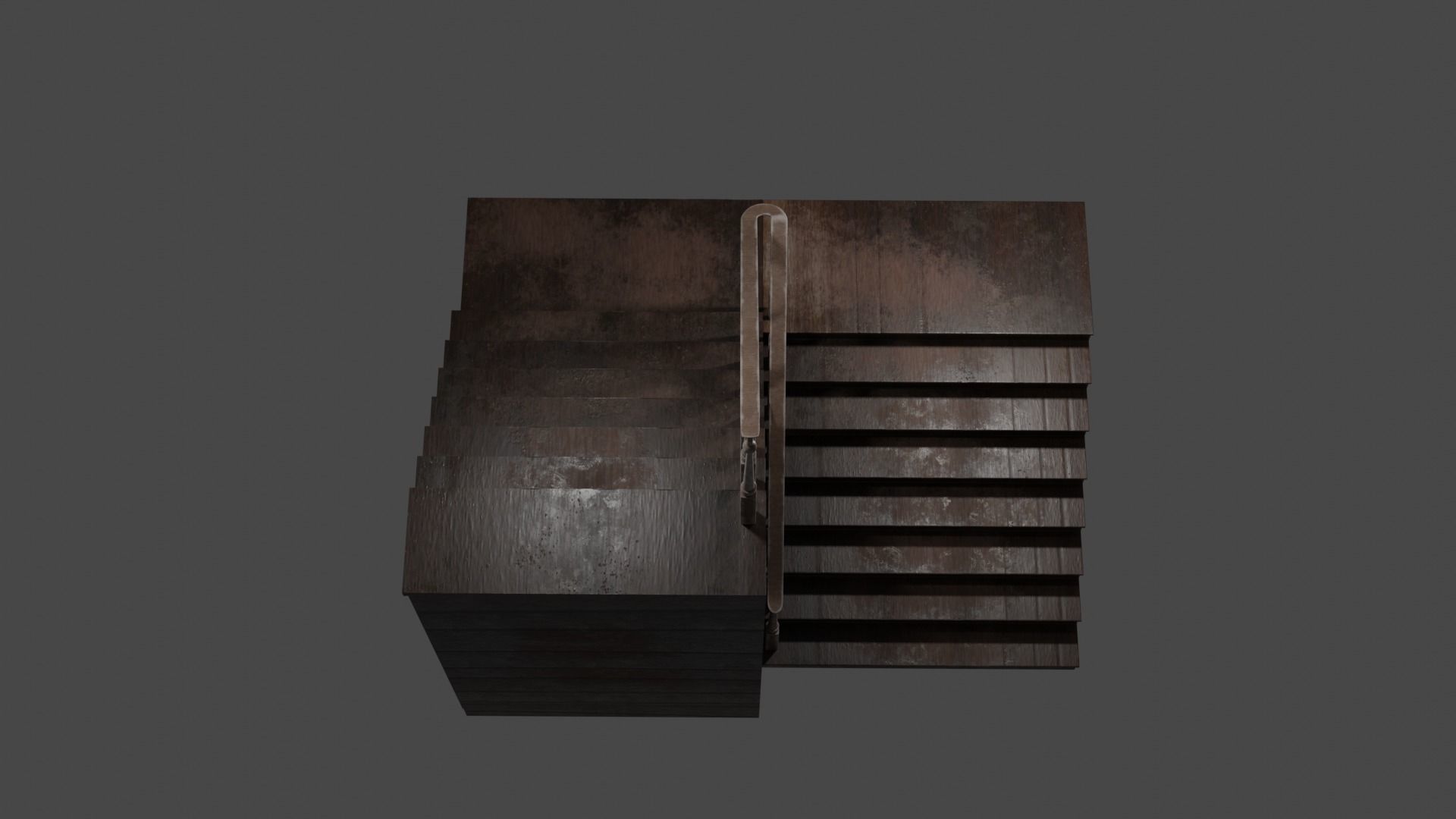 Wood Stairs 3D model_2