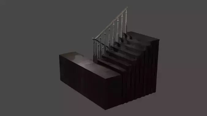 Wood Stairs 3D model