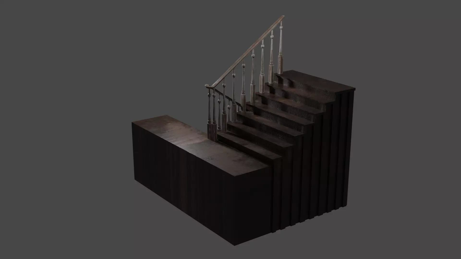 Wood Stairs 3D model_0