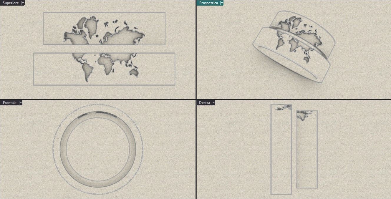 wedding rings with world map 3D print model_5