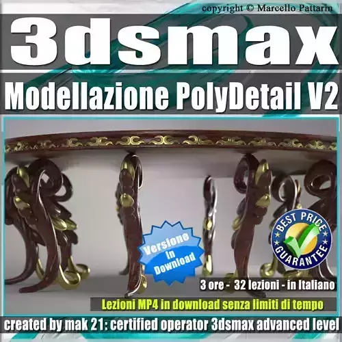 3ds max  Modellazione in PolyDetail Tutorial MP4 3D model