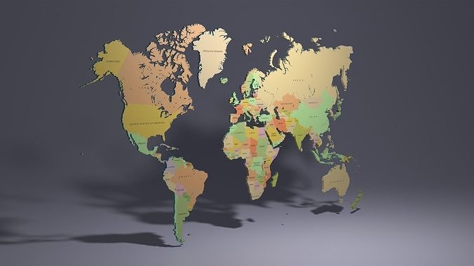 World map 3D model