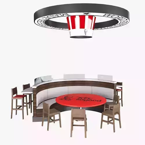 Fast Food Circle Table 3D model