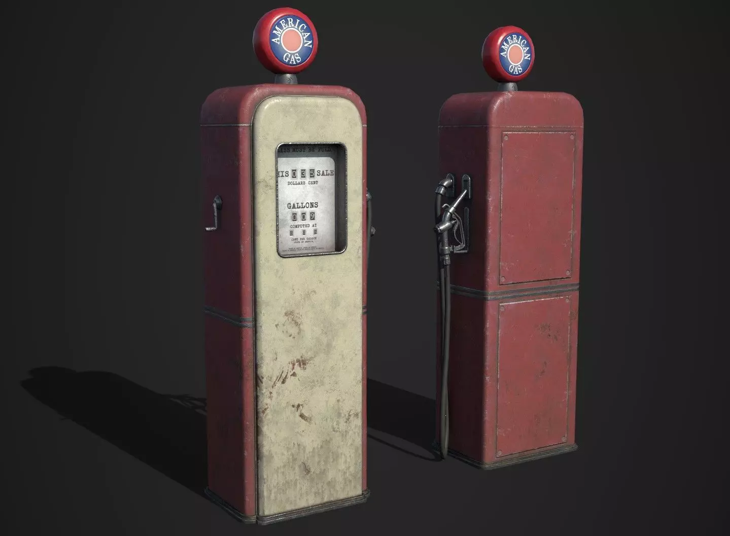 Gas Pump Low-poly 3D model