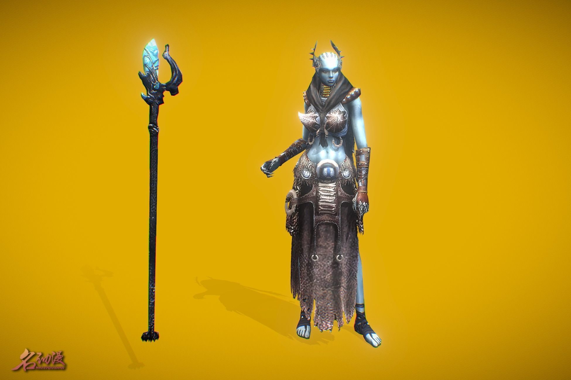 RPG Winter Witch Low-poly 3D model_6