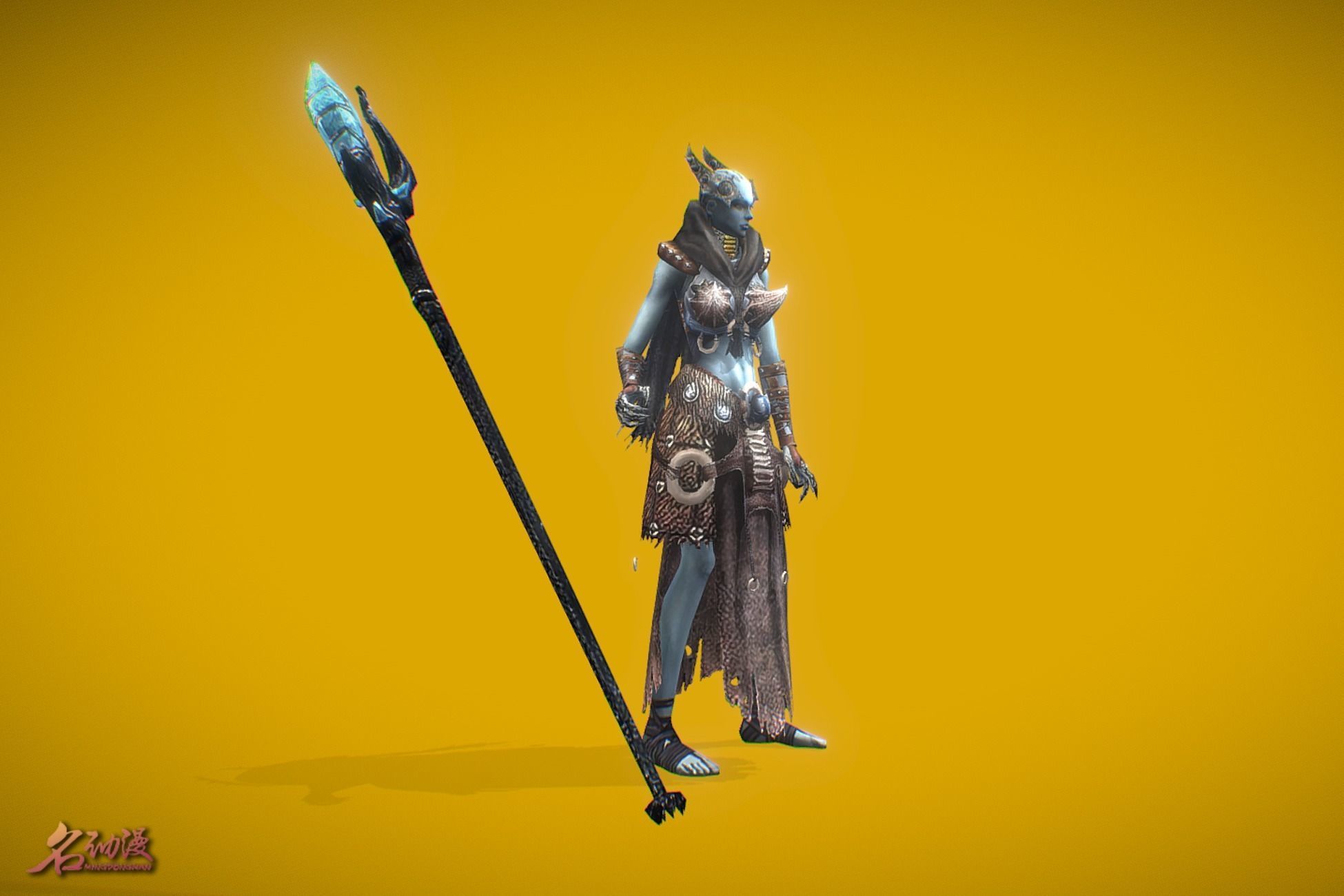 RPG Winter Witch Low-poly 3D model_2