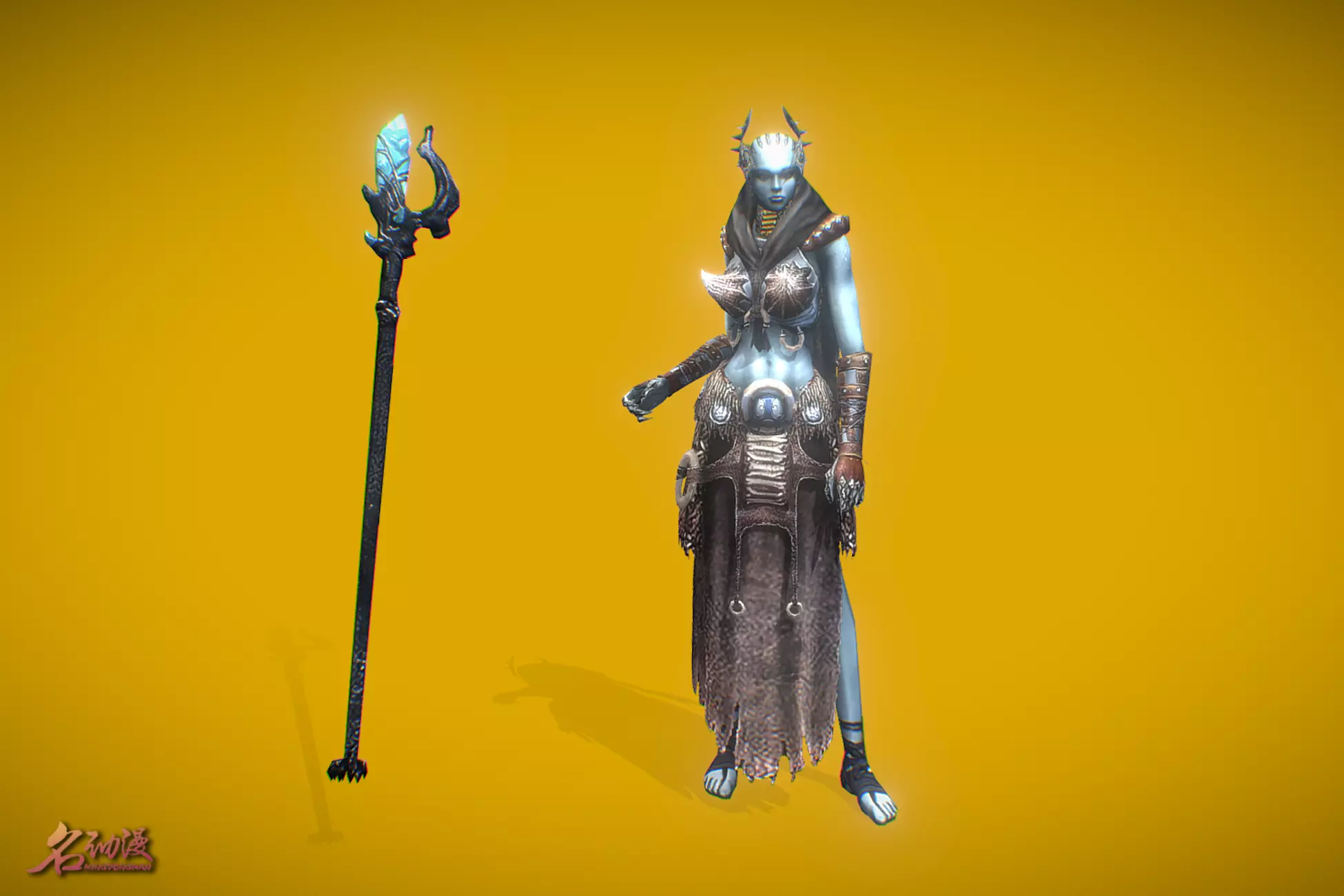 RPG Winter Witch Low-poly 3D model_0