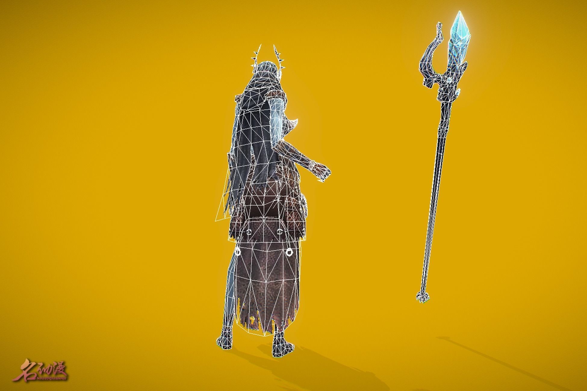 RPG Winter Witch Low-poly 3D model_5