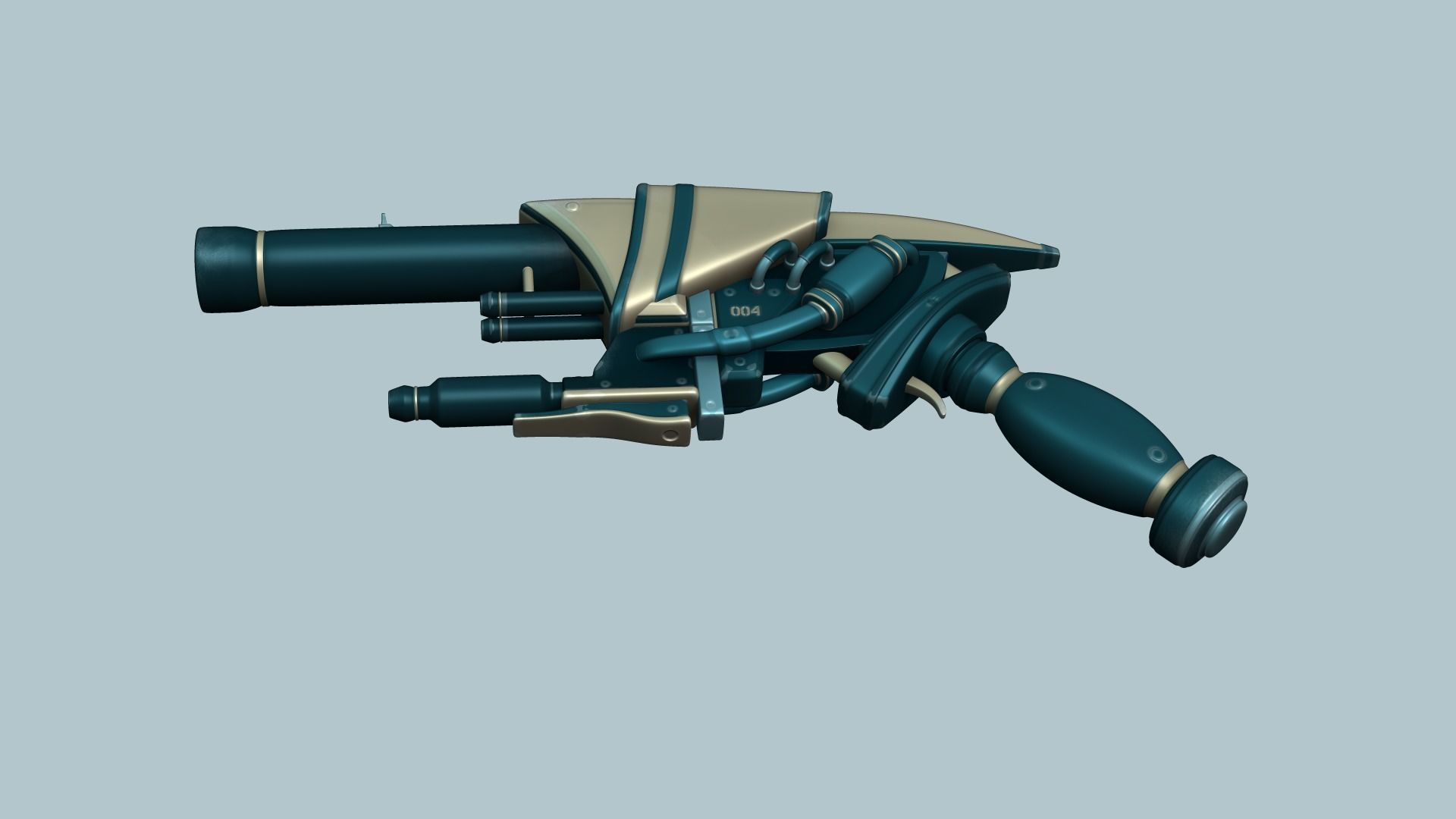 Sci-Fi Gun - Futuristic Weapon - Cartoon Low-poly 3D model_3