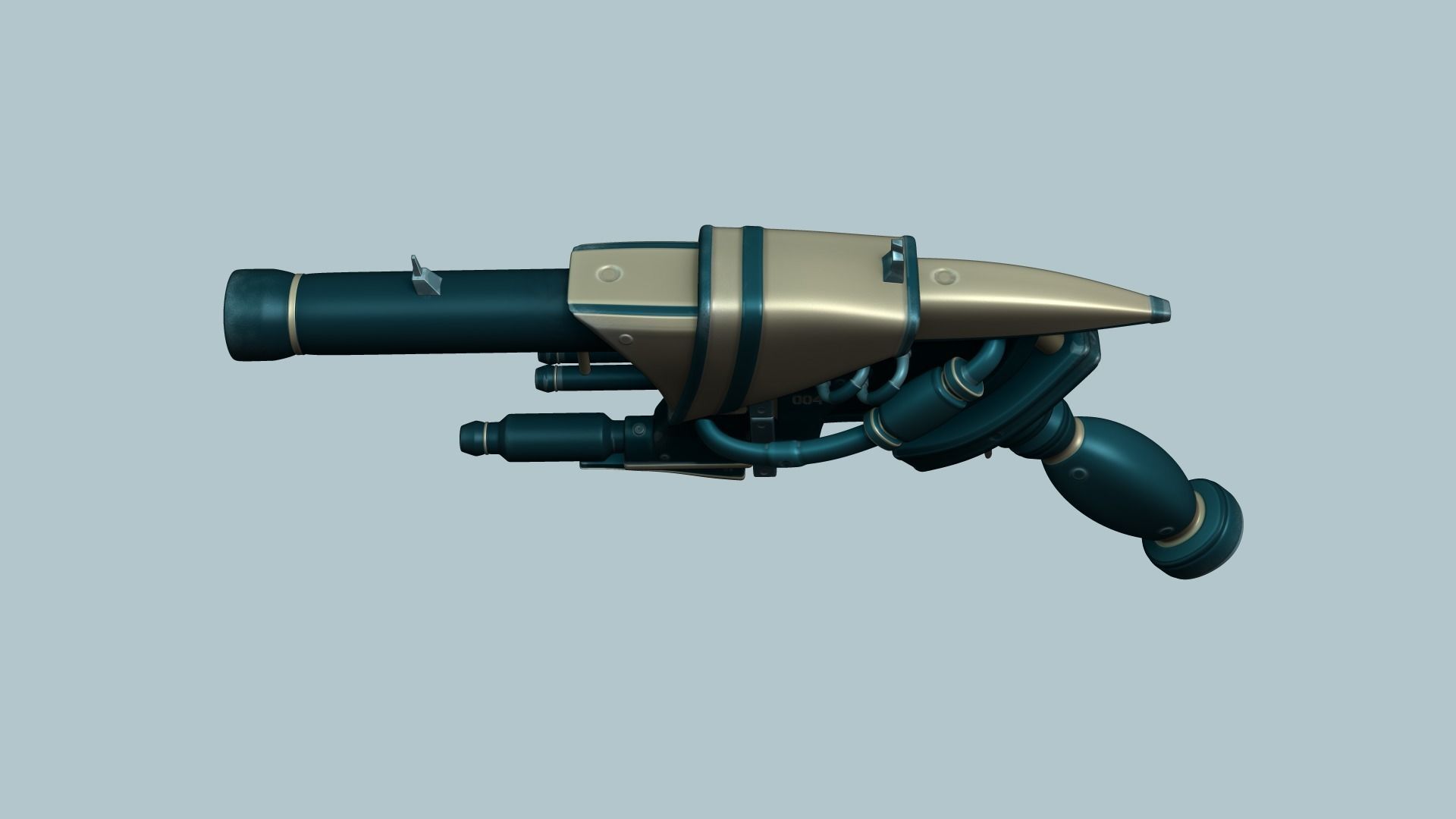 Sci-Fi Gun - Futuristic Weapon - Cartoon Low-poly 3D model_5