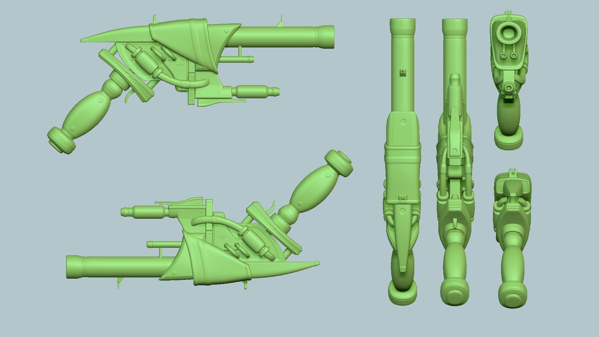 Sci-Fi Gun - Futuristic Weapon - Cartoon Low-poly 3D model_13