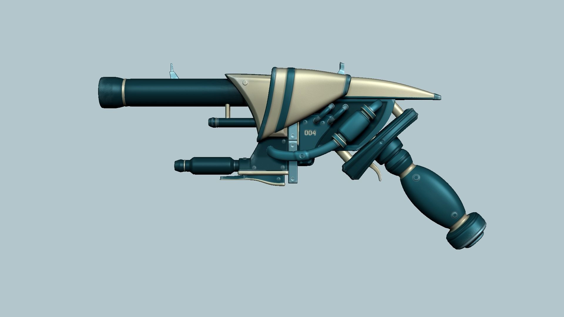 Sci-Fi Gun - Futuristic Weapon - Cartoon Low-poly 3D model_12
