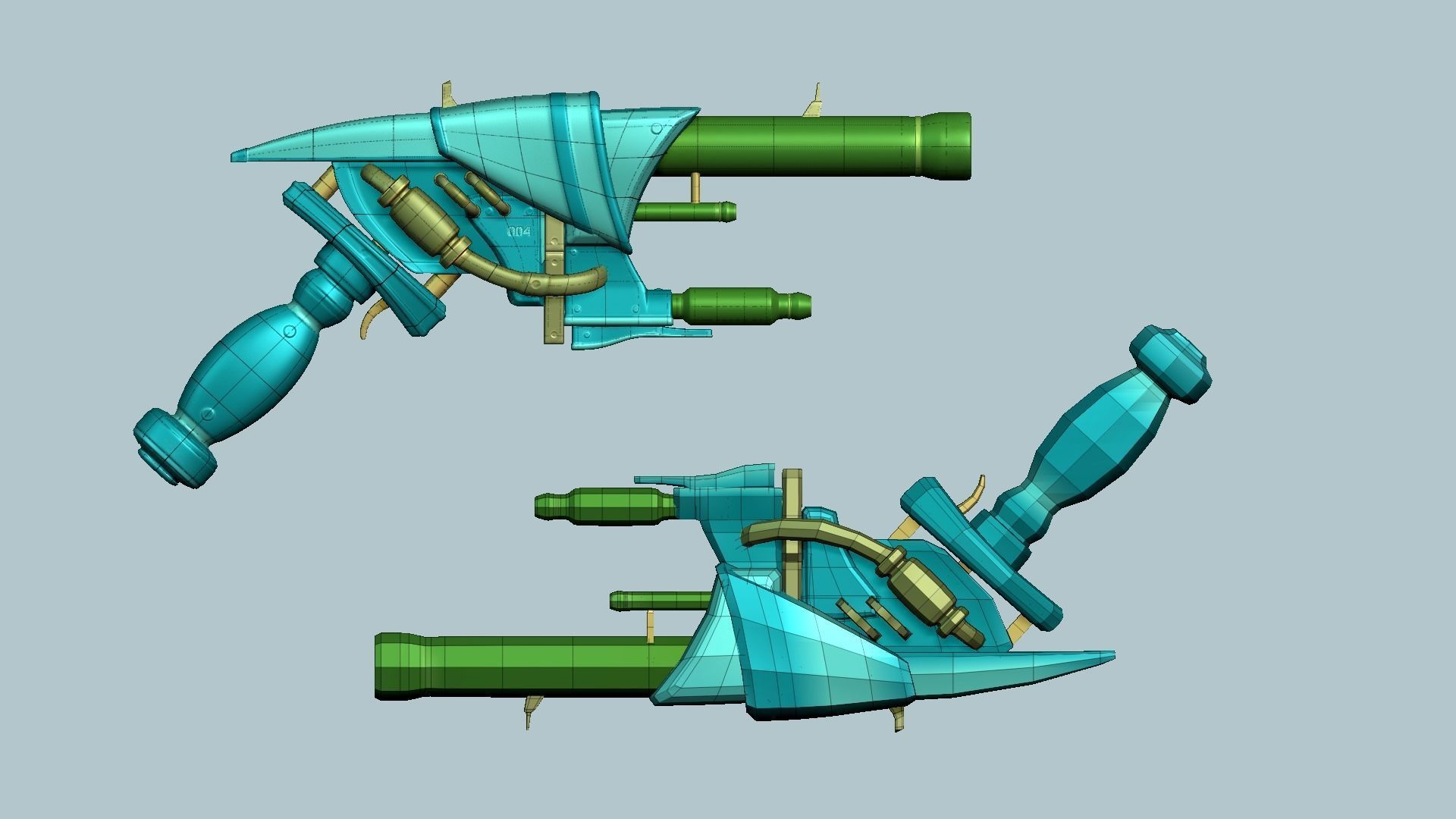 Sci-Fi Gun - Futuristic Weapon - Cartoon Low-poly 3D model_14