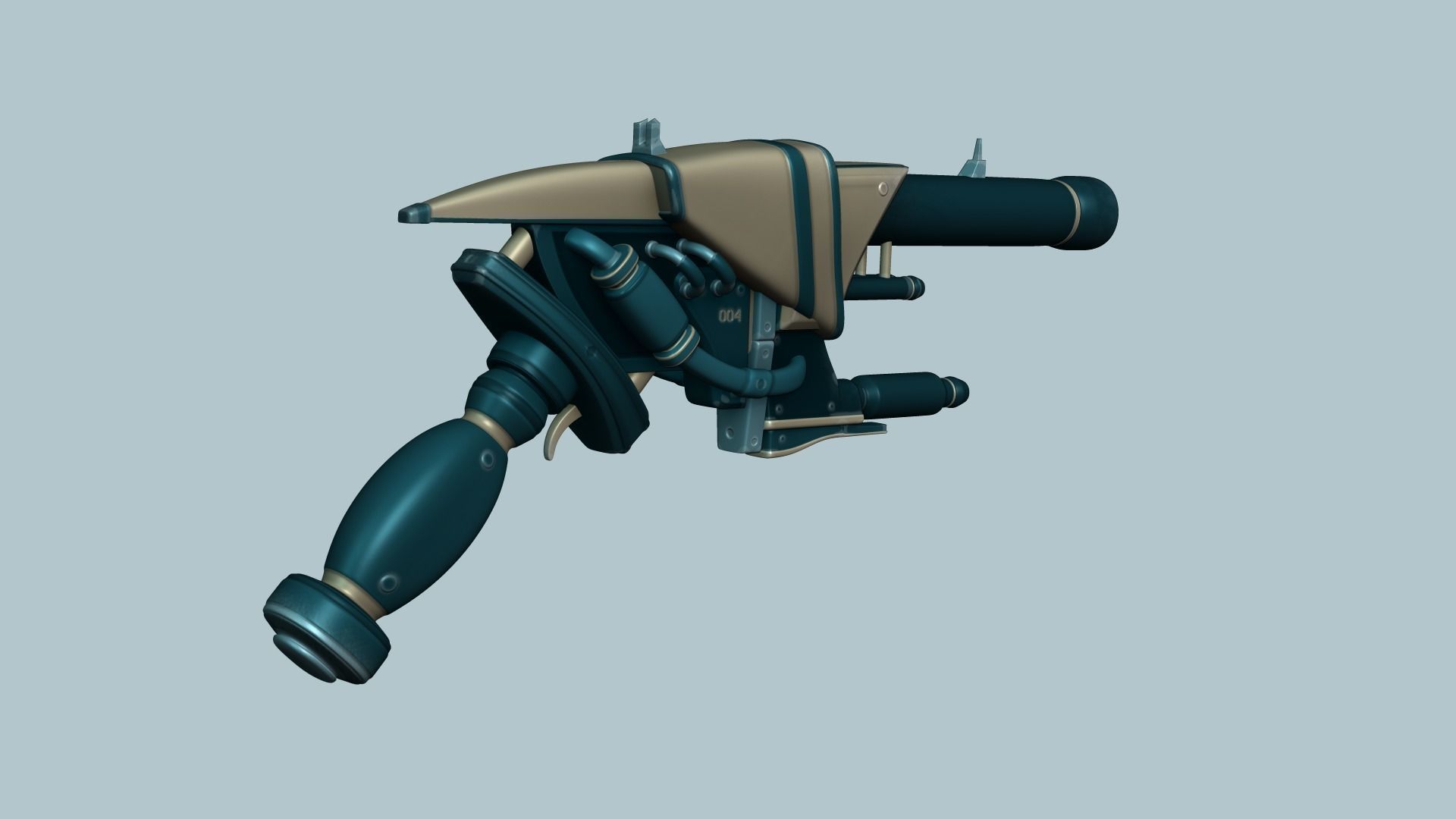 Sci-Fi Gun - Futuristic Weapon - Cartoon Low-poly 3D model_7