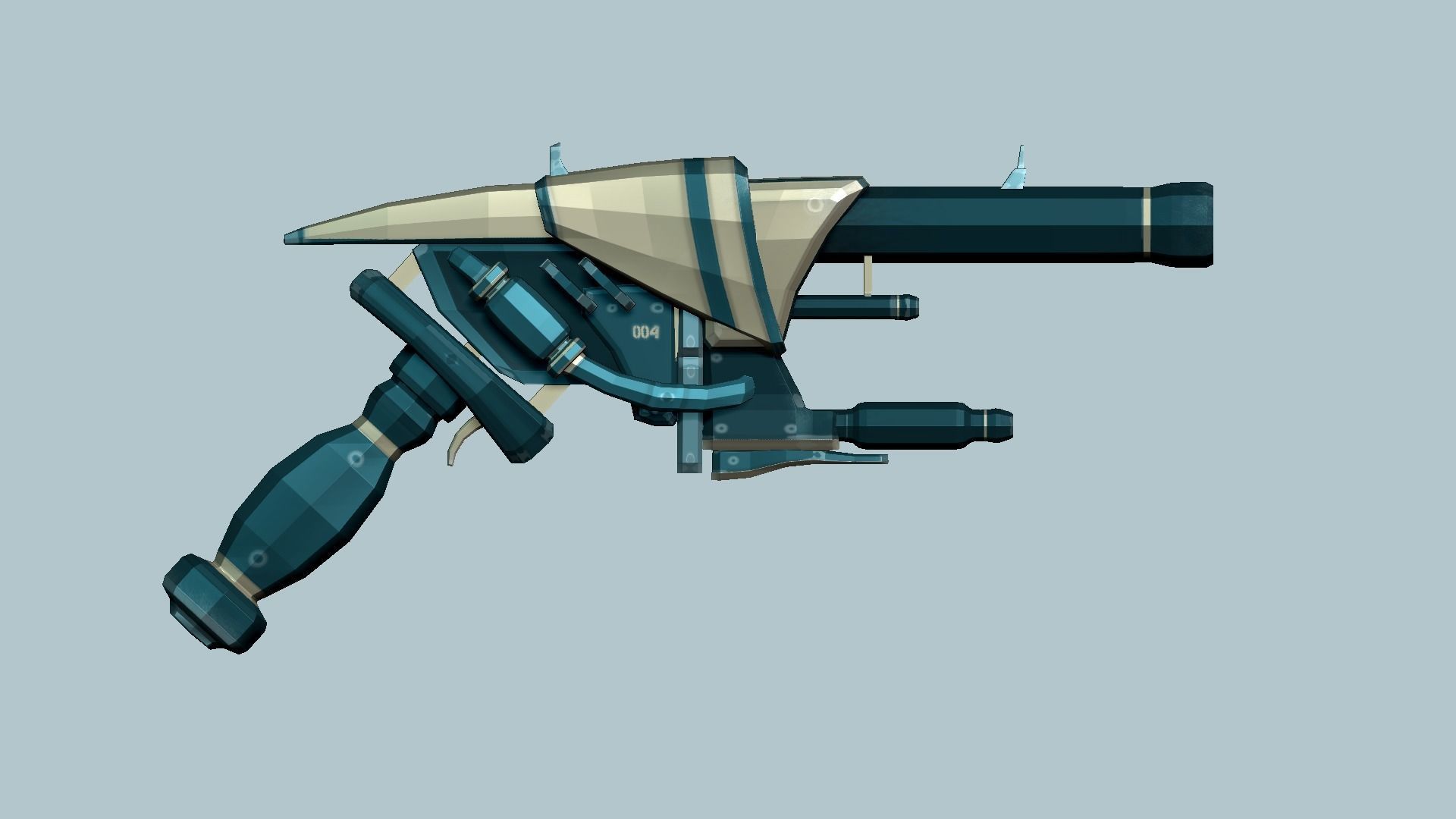 Sci-Fi Gun - Futuristic Weapon - Cartoon Low-poly 3D model_9