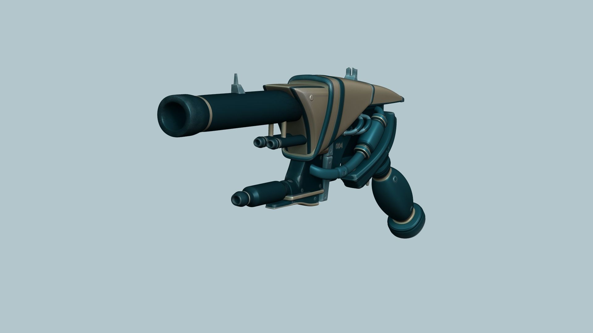 Sci-Fi Gun - Futuristic Weapon - Cartoon Low-poly 3D model_6