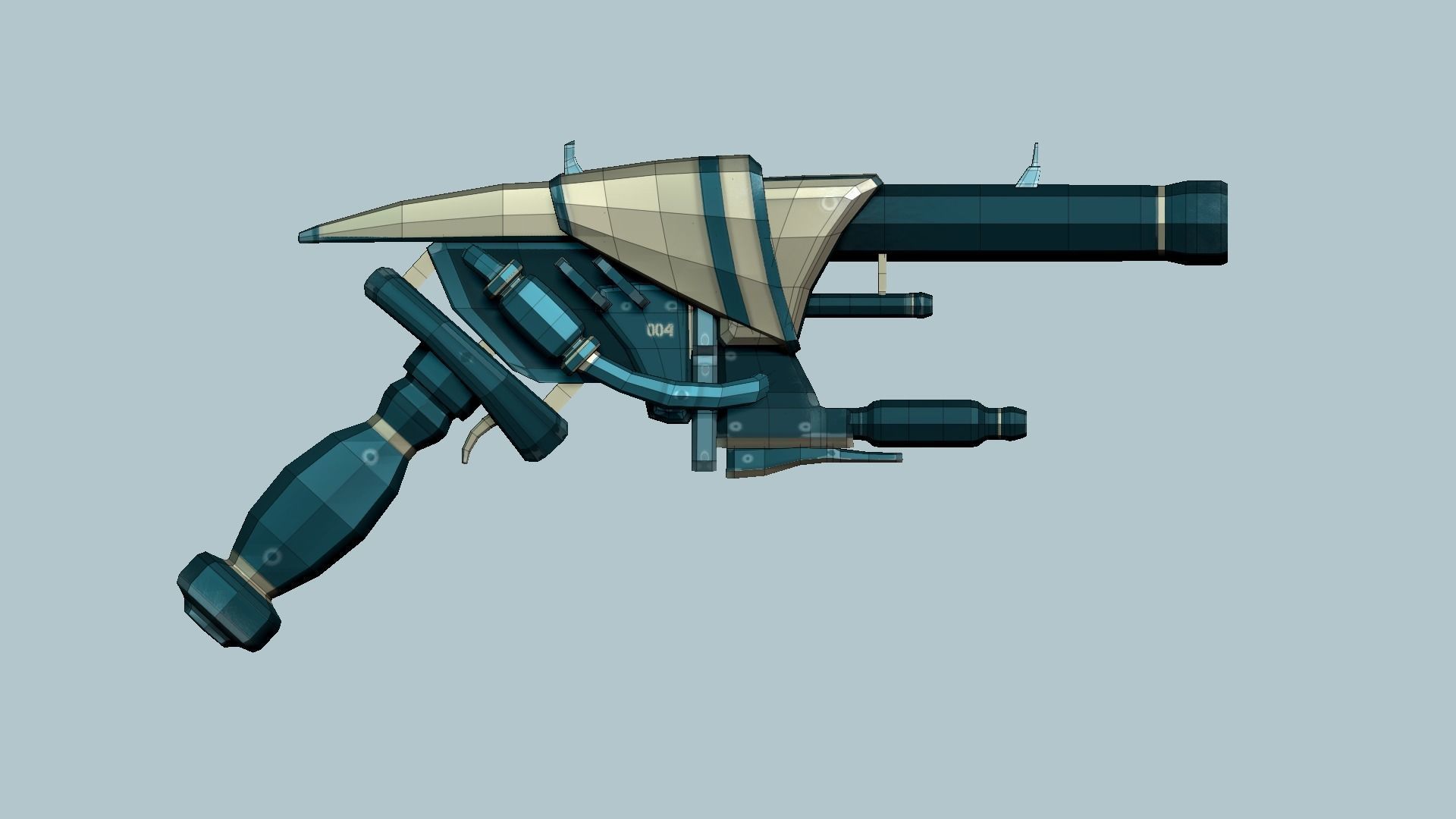 Sci-Fi Gun - Futuristic Weapon - Cartoon Low-poly 3D model_8