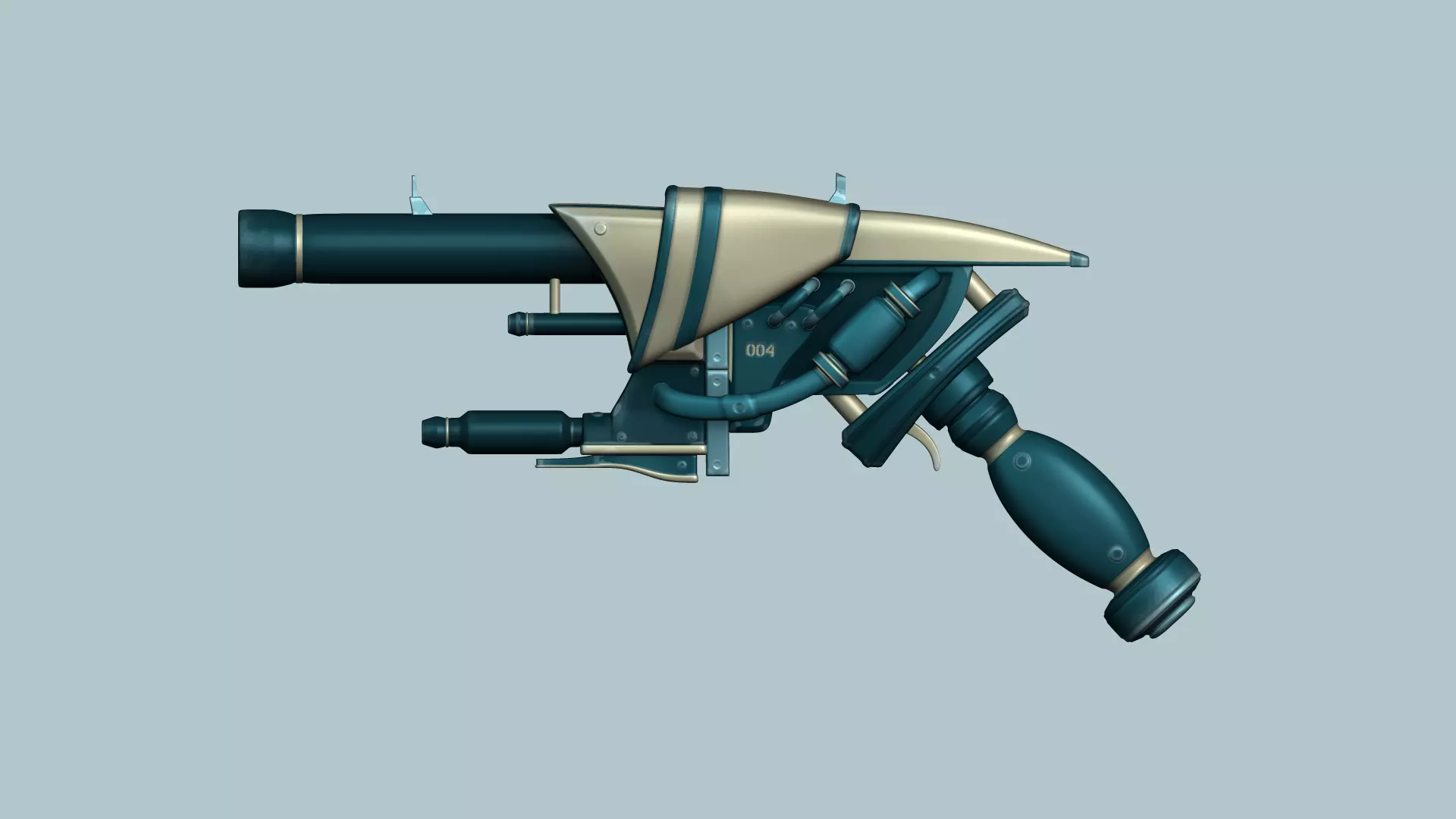 Sci-Fi Gun - Futuristic Weapon - Cartoon Low-poly 3D model_0