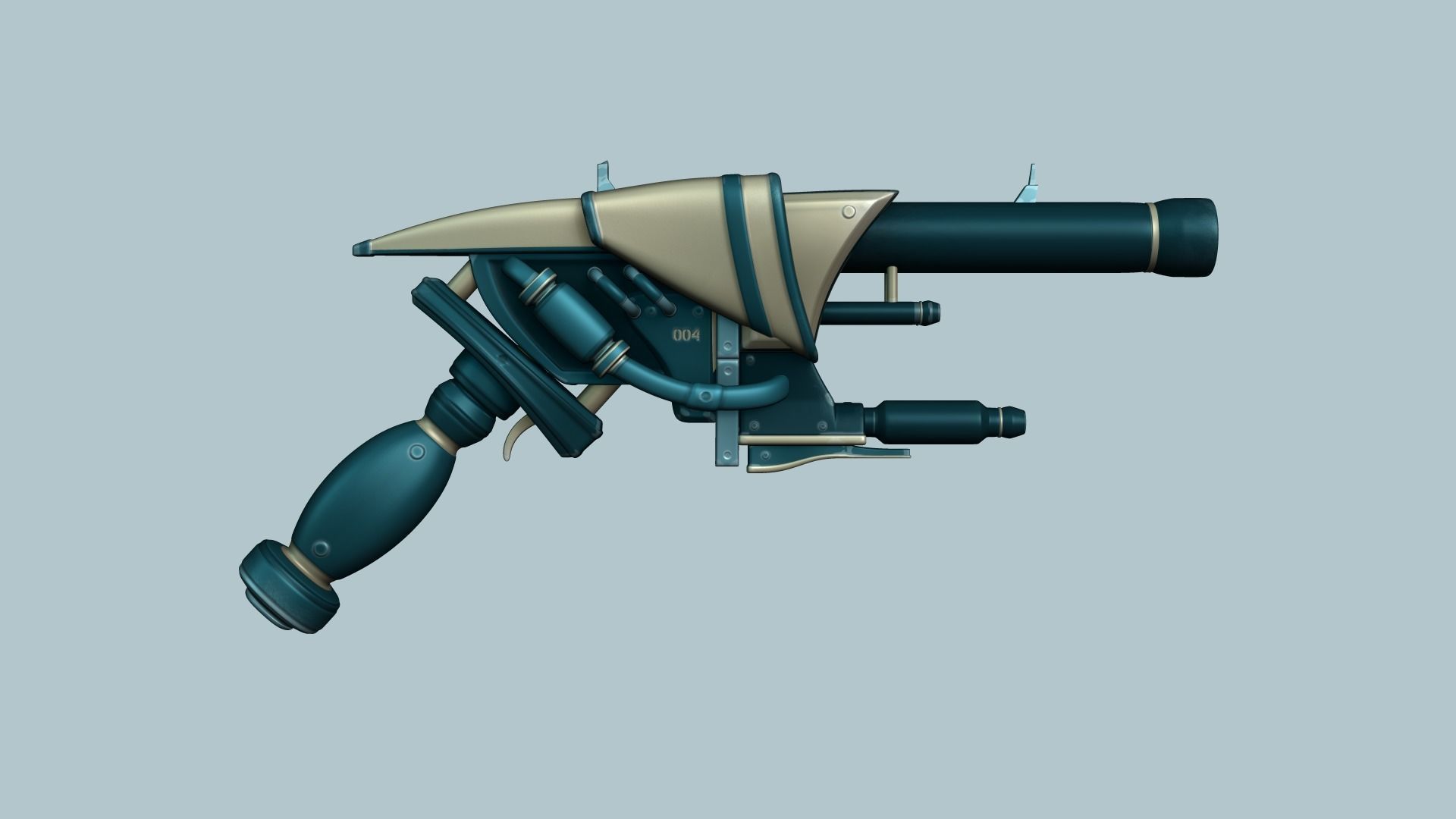 Sci-Fi Gun - Futuristic Weapon - Cartoon Low-poly 3D model_4
