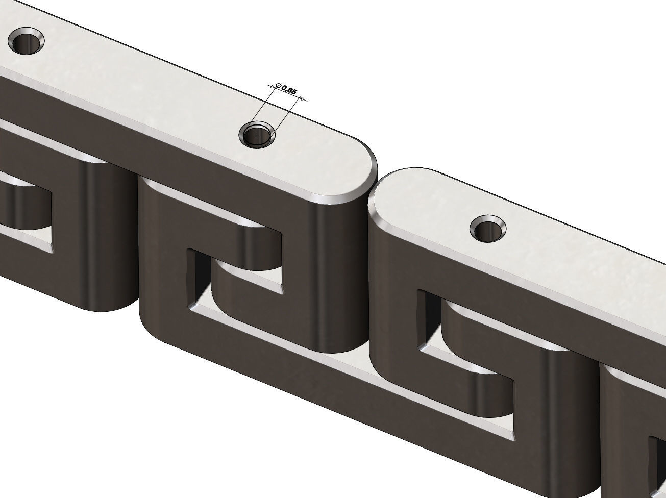 Greek key pattern wristband bracelet and chain  3D print model_8