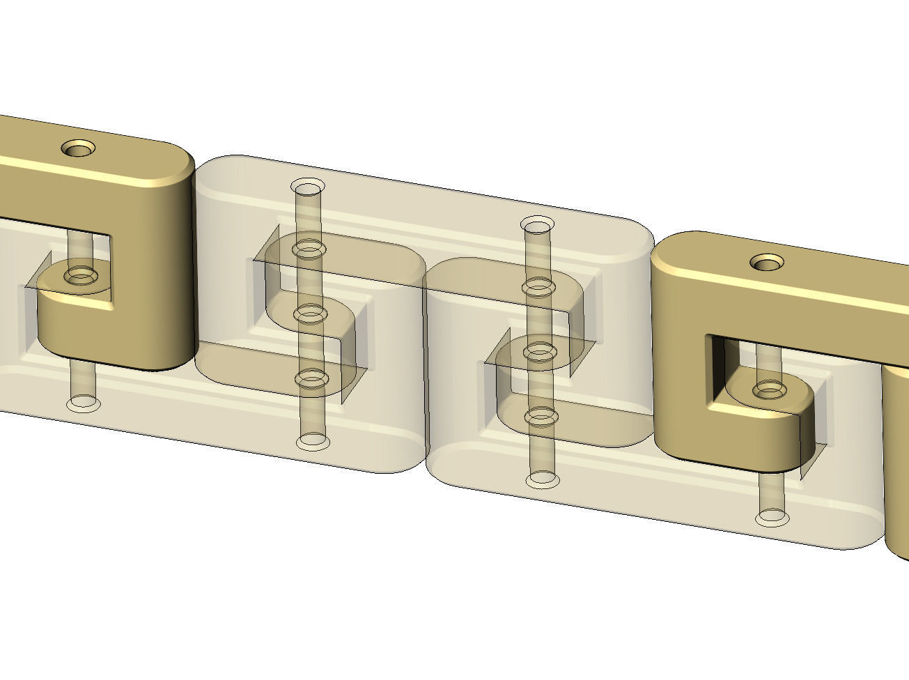 Greek key pattern wristband bracelet and chain  3D print model_12