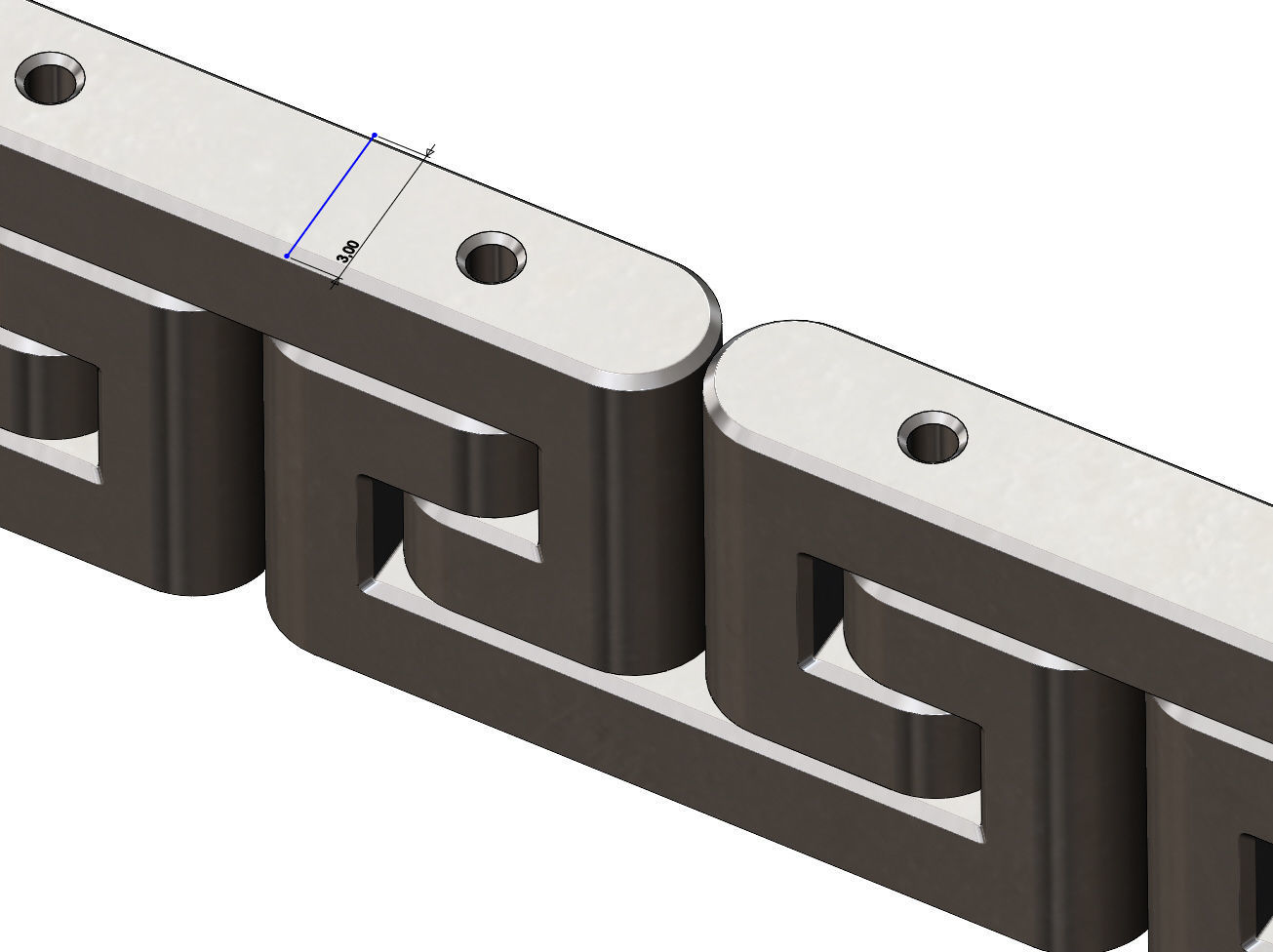 Greek key pattern wristband bracelet and chain  3D print model_9