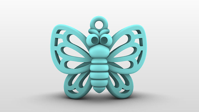 Charm pendant - adorable little butterfly 3D print model