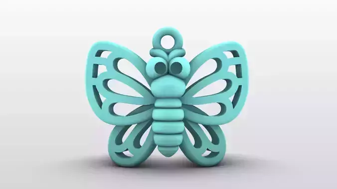 Charm pendant - adorable little butterfly 3D print model