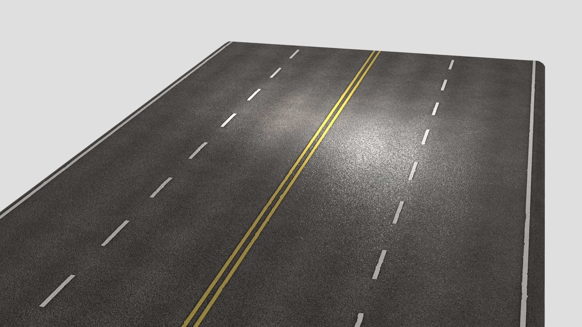 PBR 4K-2K Four-Lane Highway Roads Clean Low-poly 3D model_21