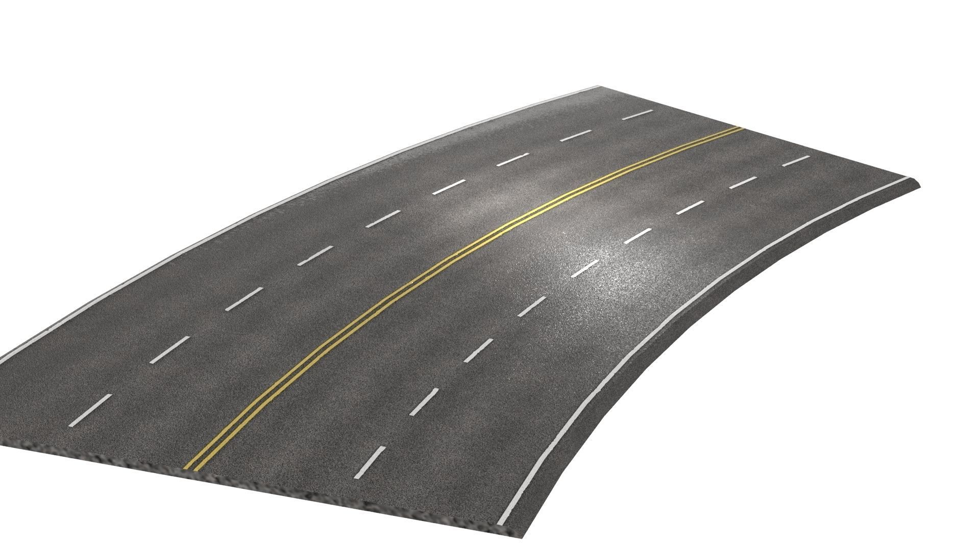 PBR 4K-2K Four-Lane Highway Roads Clean Low-poly 3D model_20