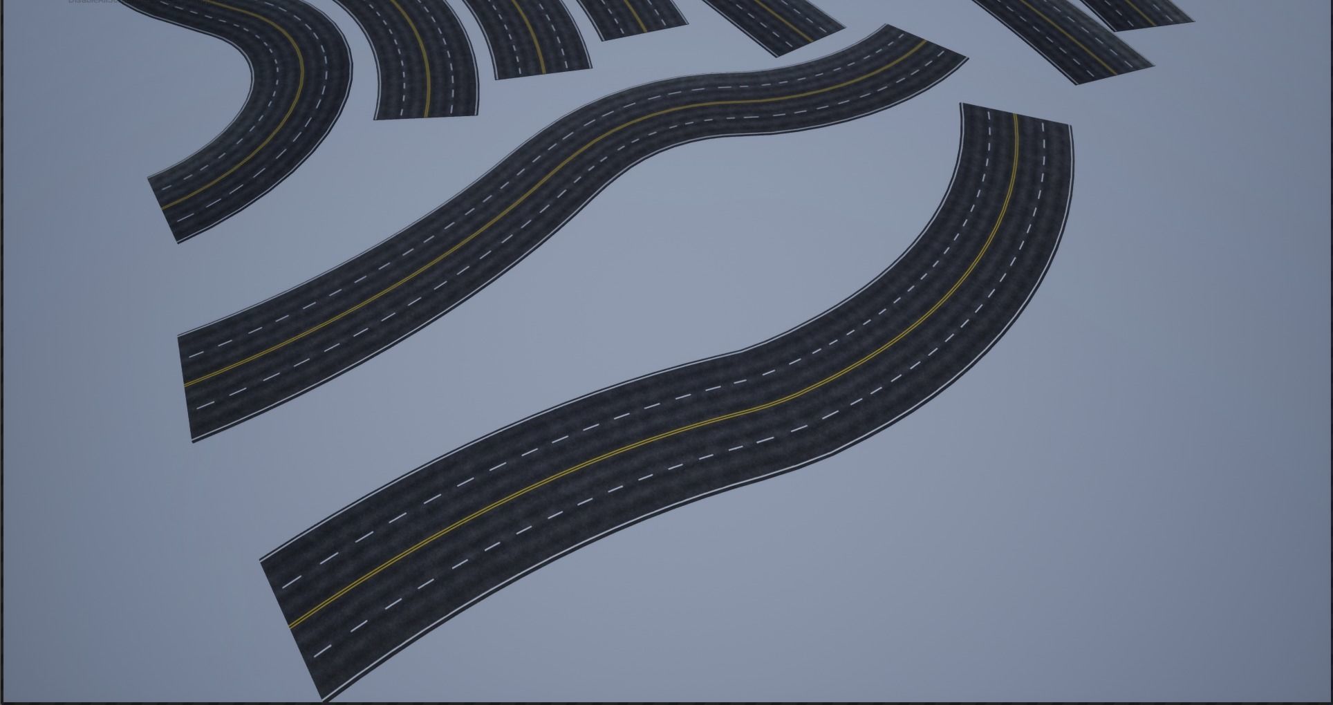 PBR 4K-2K Four-Lane Highway Roads Clean Low-poly 3D model_10