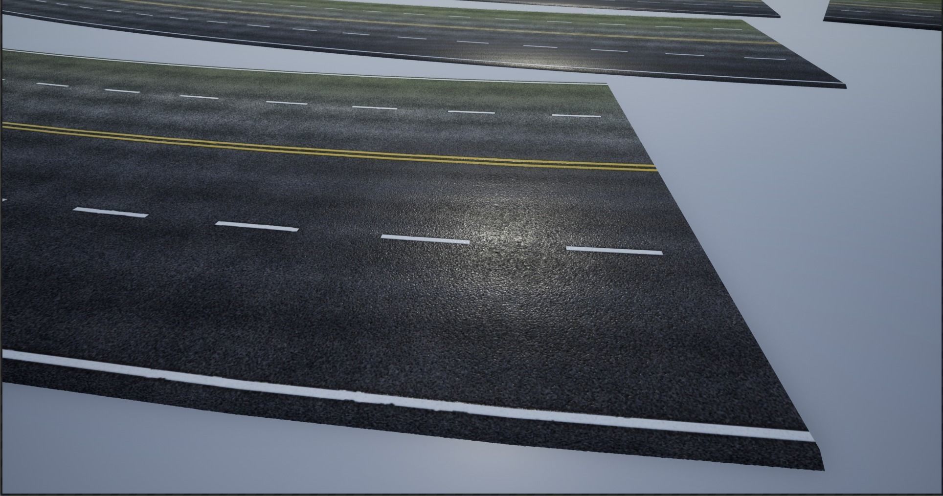 PBR 4K-2K Four-Lane Highway Roads Clean Low-poly 3D model_7