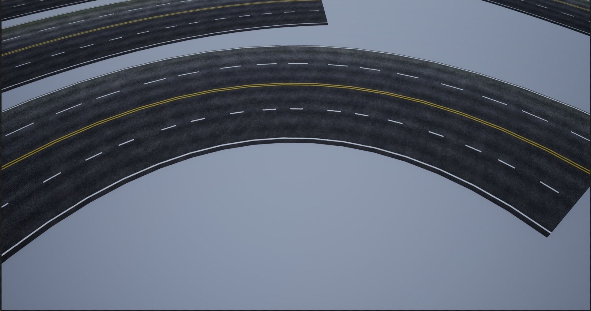 PBR 4K-2K Four-Lane Highway Roads Clean Low-poly 3D model_12