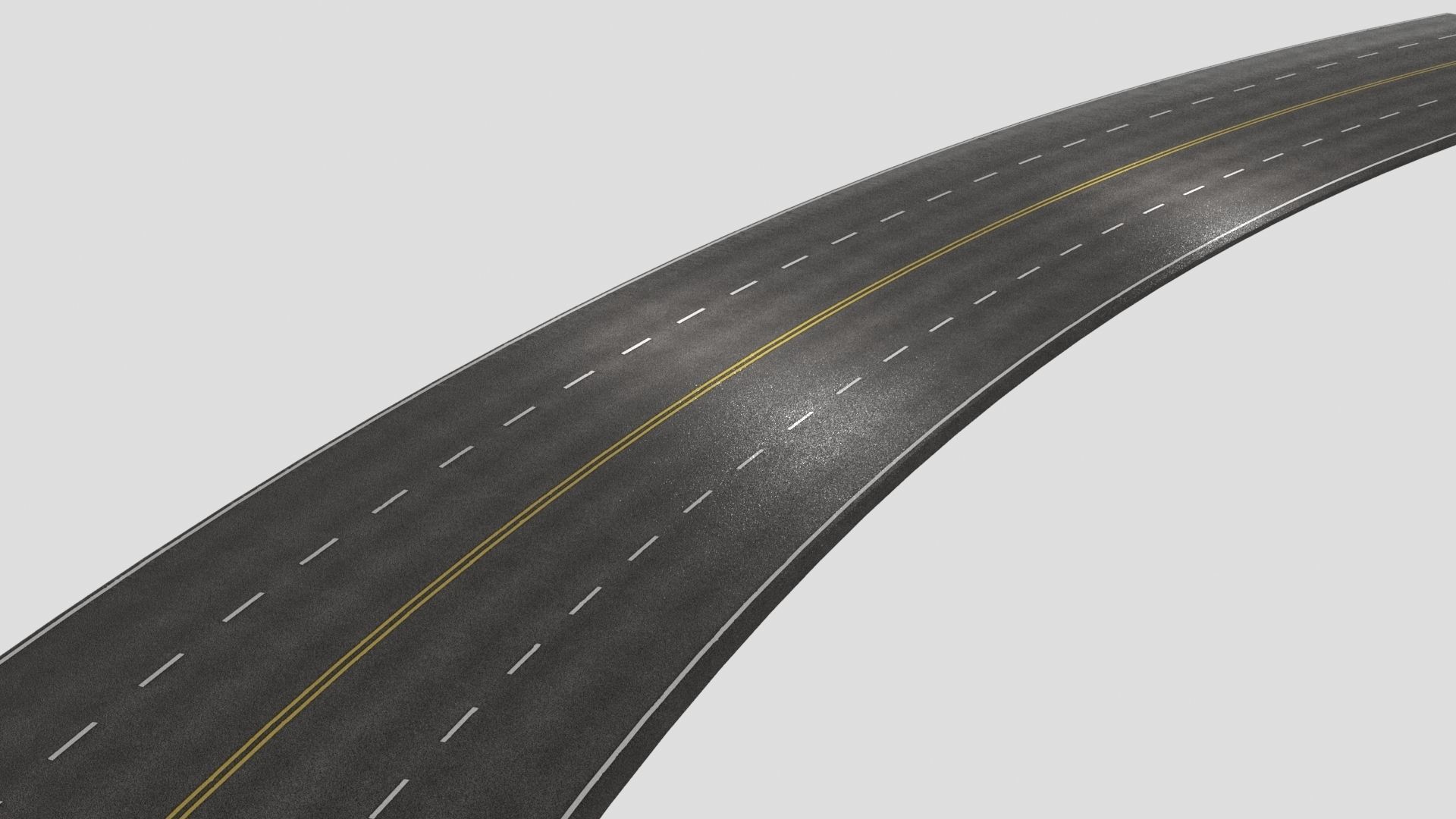 PBR 4K-2K Four-Lane Highway Roads Clean Low-poly 3D model_18