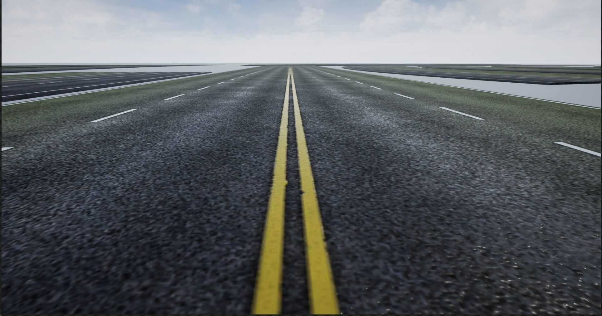 PBR 4K-2K Four-Lane Highway Roads Clean Low-poly 3D model_5