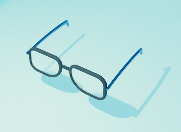 Spectacles glasses Low-poly 3D model_1