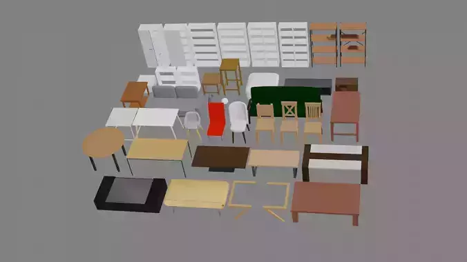 Furniture Set for Game Development