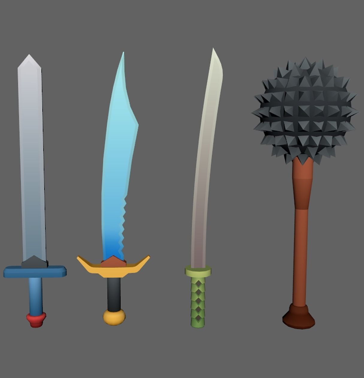 Low Poly Weapon Pack - 15 Pieces Low-poly 3D model_5
