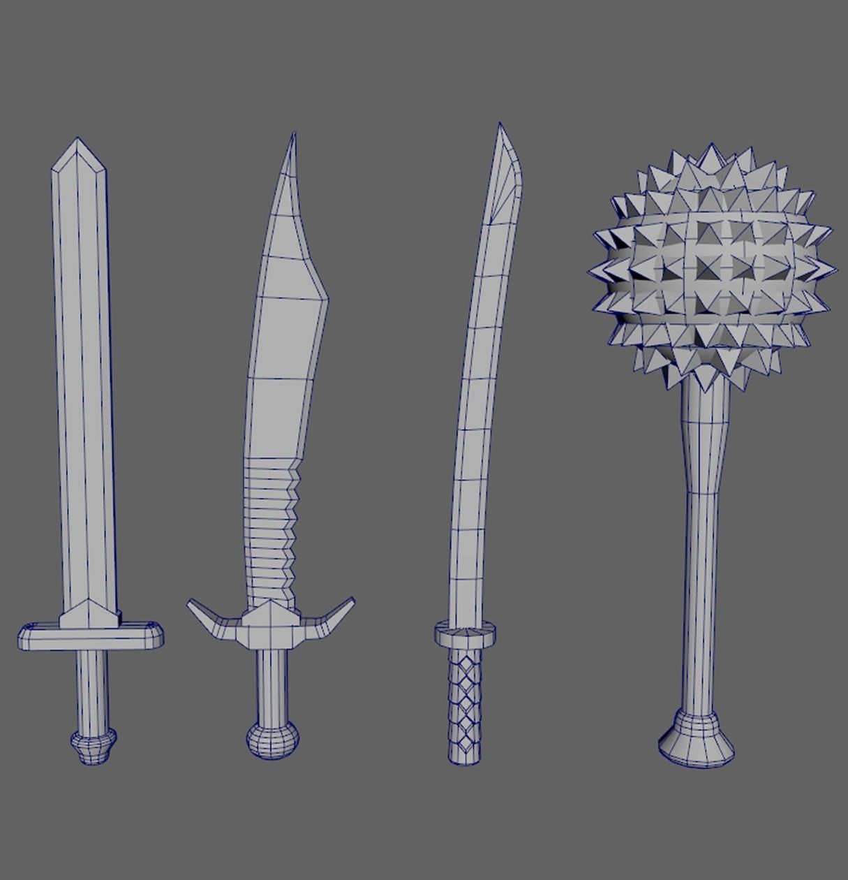 Low Poly Weapon Pack - 15 Pieces Low-poly 3D model_6