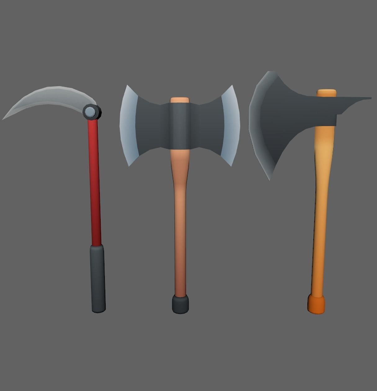 Low Poly Weapon Pack - 15 Pieces Low-poly 3D model_3
