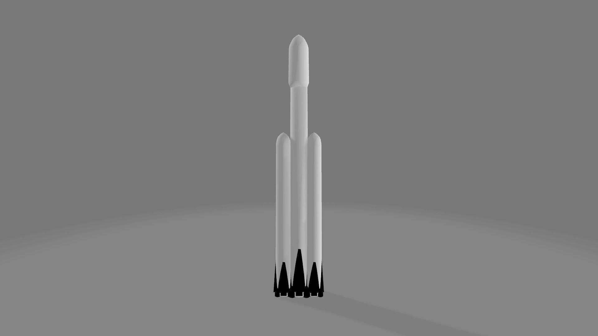 Falcon Heavy Space-X inspired Low-poly 3D model_2