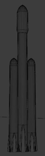 Falcon Heavy Space-X inspired Low-poly 3D model_3